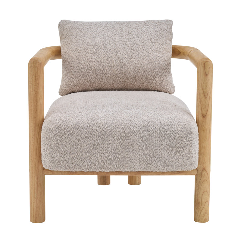 Chaise d'appoint rembourrée Hendrix, Wheat Cushion/Natural Frame