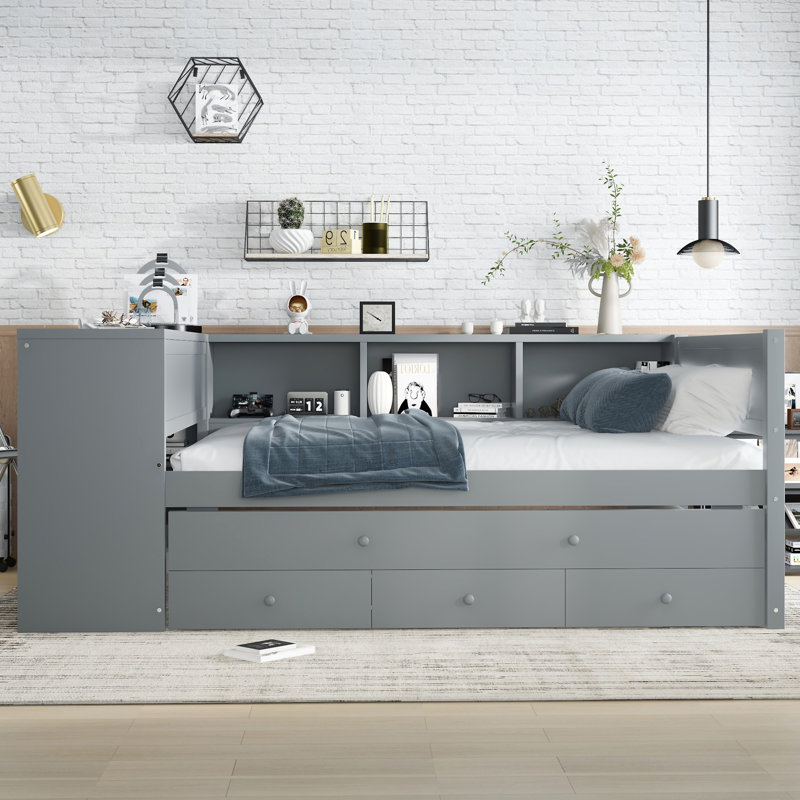 Lit de jour avec couchette, Grey, Full/Double