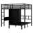 Metal Bunk Bed With Folding Desk, Closet With LED