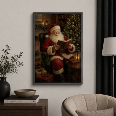 Père Noël, vacances de Noël, images de salon, impression sur toile encadrée, impression sur toile