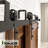 Black Rustic Classic Design Double Track Bypass Two Door Barn Door Hardware Kit( Door Not Included）-1607197139