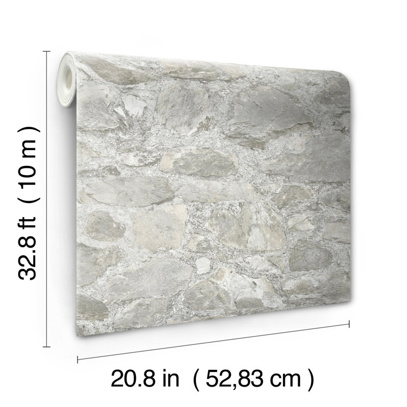 Rouleau de papier peint lisse L 32,8 po x l 20,8 po, Gris