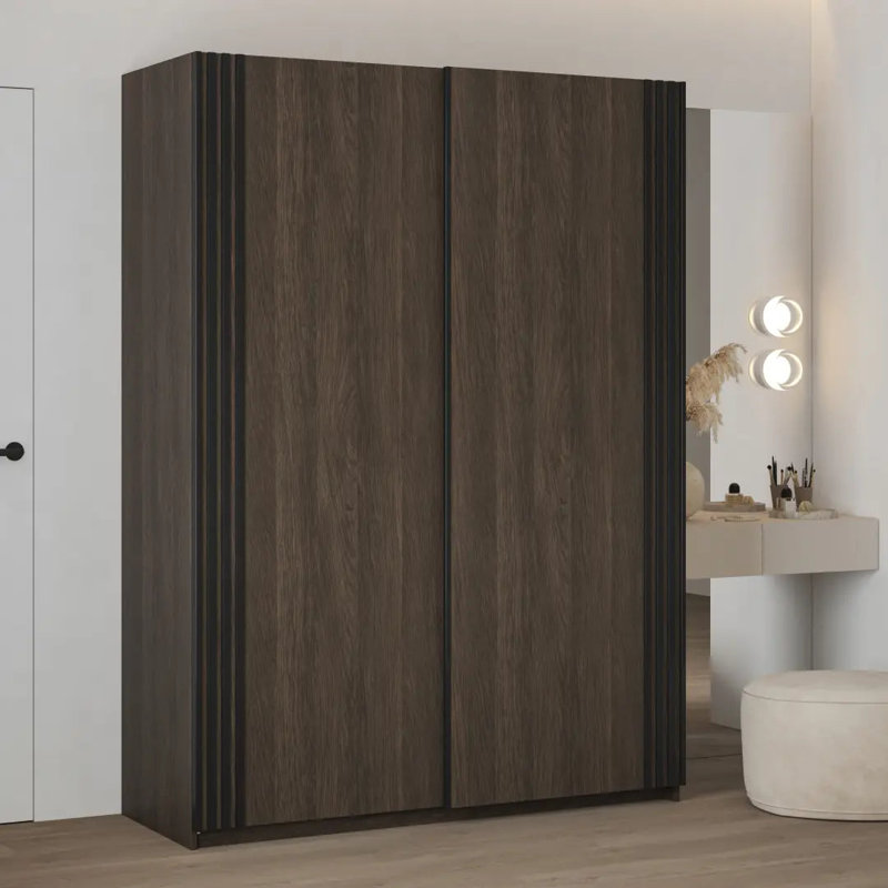 Manufactured Wood Wardrobe, Brown