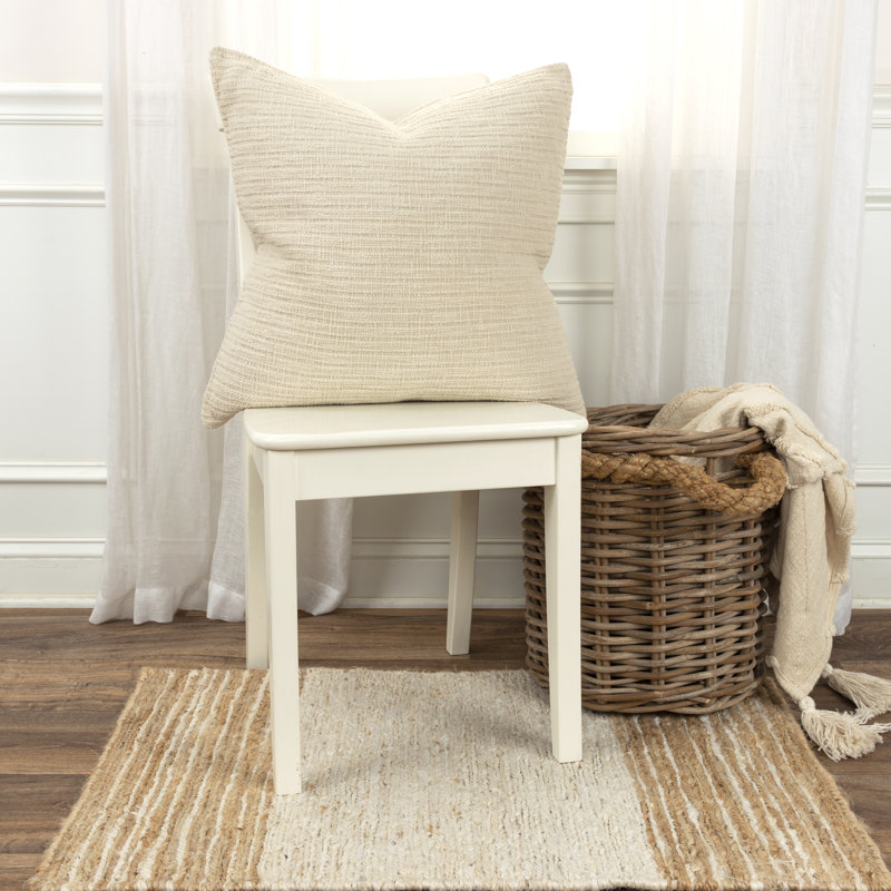  Charcoal Gray Square Throw Cushion, Natural