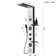 Dual 4-In-1 2-Jet Rainfall Shower Panel System With Rainfall Shower Head,Shelf,Stub Spout And LED Light