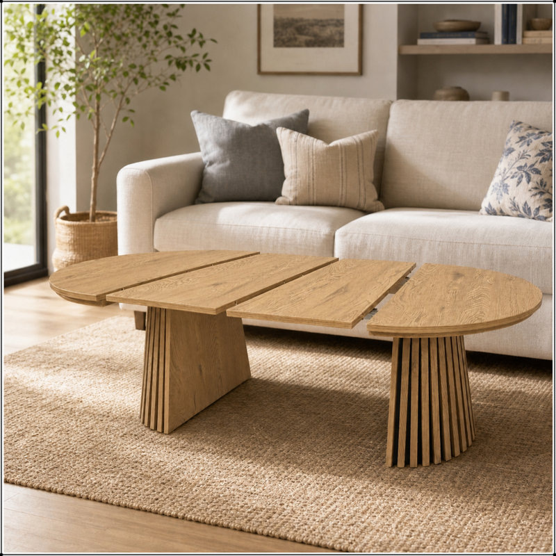 Table basse extensible avec pieds à lattes