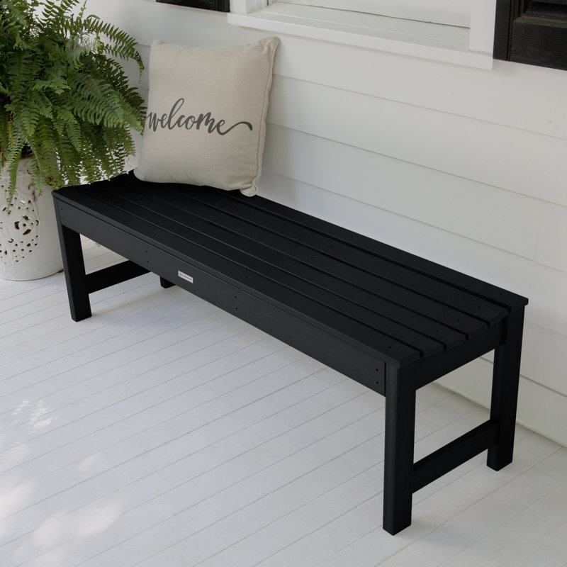 Arbnora Recycled Plastic Picnic Bench, 17.3" H x 56.8" W x 15.8" D, Black