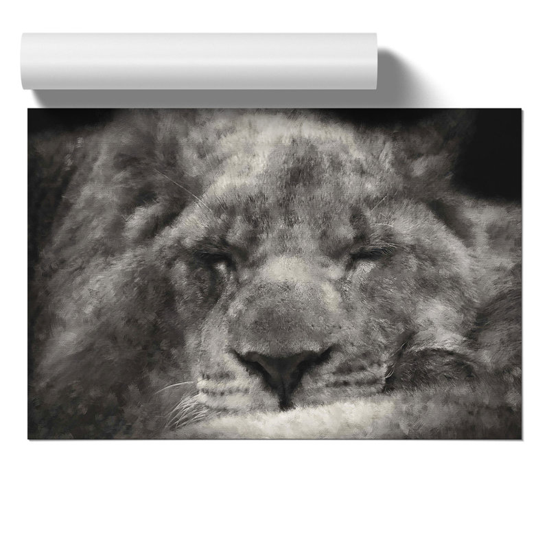 Lion Painting - Frameless Print, 21cm H x 30cm W x 0.1cm D