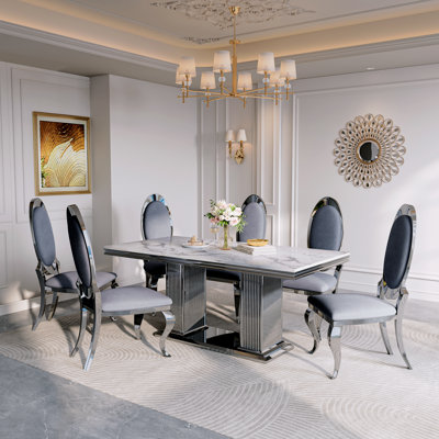 Double Pedestal Dining Table Set