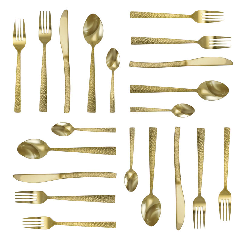 Mega Chef Baily Stainless Steel (18/10) Flatware Set - Service for 4, Light Gold