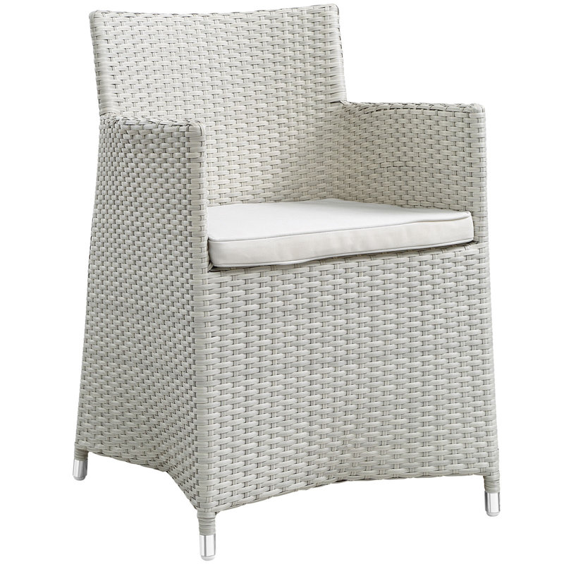 Chaise de patio d'extérieur avec coussin Junction, Gris