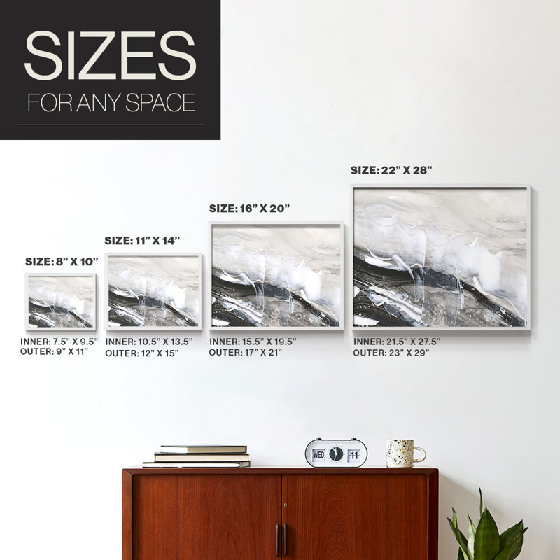 Blizzard Conditions III -Framed Print - Restickable, 11" H x 14" W, White