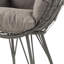 Fauteuil lounge d'extérieur tendance avec assise moelleuse - Revêtement moderne et confortable noir et gris