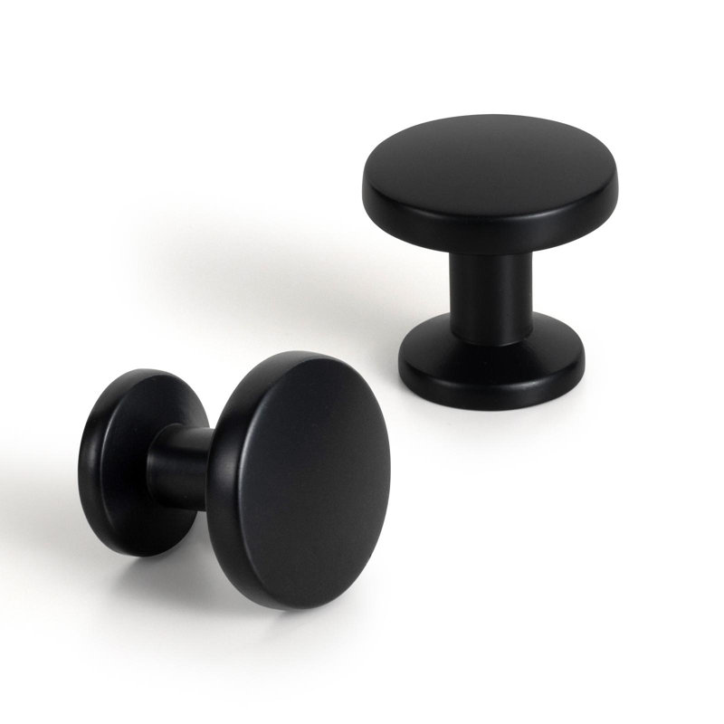 55/64" Diameter Mushroom Knob Multipack, Noir, noir, noir, noir