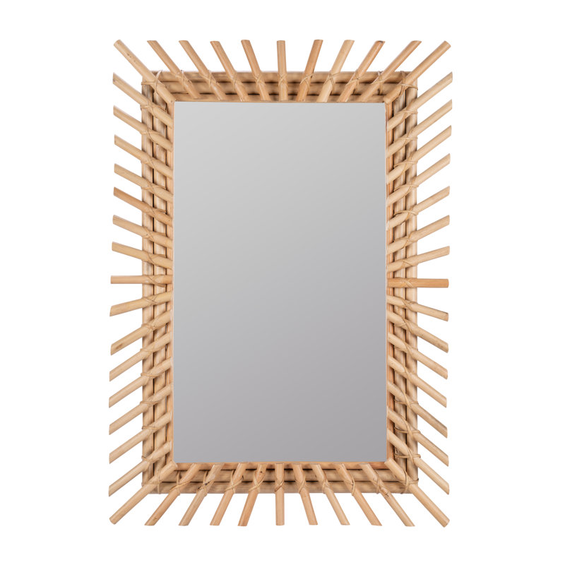 Benjamin Rattan Frame Rectangle Wall Mirror