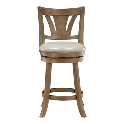 Hypatos Swivel Upholstered Counter Stool with Solid Wood Frame
