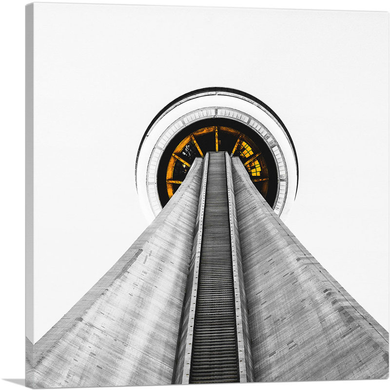 " CN Tower from Below Toronto Canada " Color Photography Print, 12" H x 12" W x 1.5" D