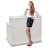 Caileb Reception Checkout & Front Counter Retail Service Desk with Glass Top - 4 Ft Wide