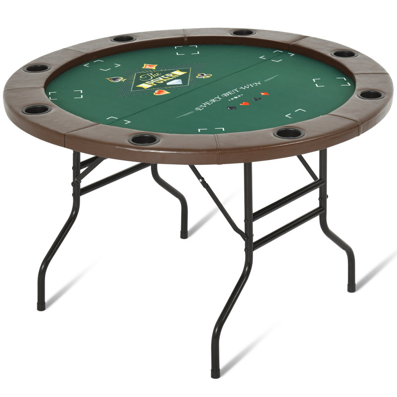 Table de jeu 48 po pliable et portable, 8 joueurs, noir, Brun / noir