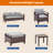 Sofa & Ottomans PE  Rattan Patio Sofa 9 Pieces Set With Side Table and Sturdy Frame-466825945