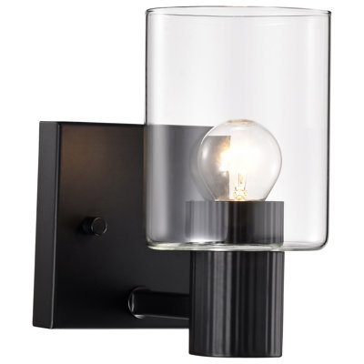 Rosmunda - 1 Light Vanity - Matte Black with Clear Glass