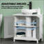 Armoire de rangement robuste sur piédestal avec tablette réglable pour maximiser l'espace et l'organisation de la salle de bain