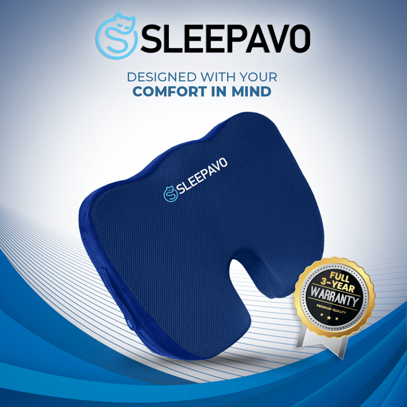Coussin de siège en mousse viscoélastique Sleepavo, Marine