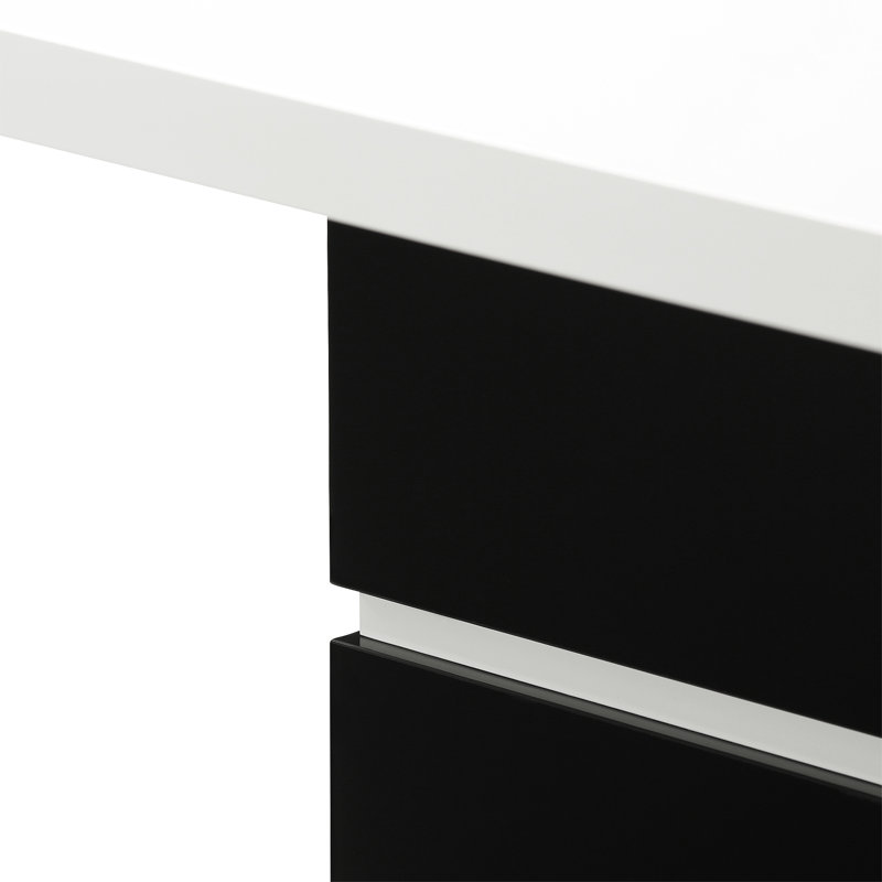 Despain Pedestal Coffee Table, High-gloss white/Black