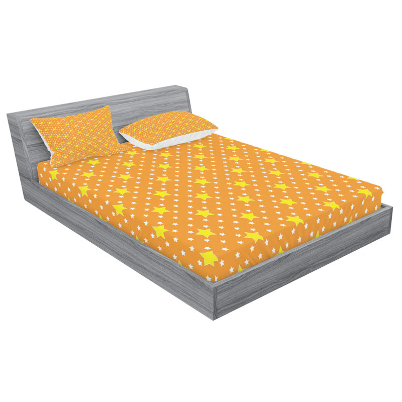 Star Microfiber Sheet Set, Queen Sheet Set + Fitted Sheet + 2 Pillowcases