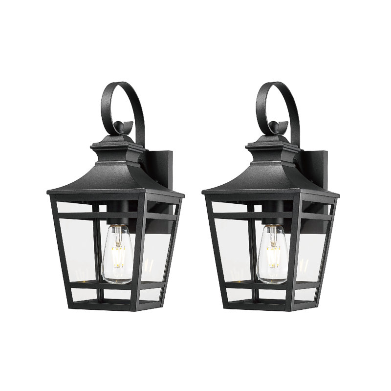 Large Outdoor Wall Sconce - Waterproof Exterior Porch Light with Clear Glass, 2 Lights