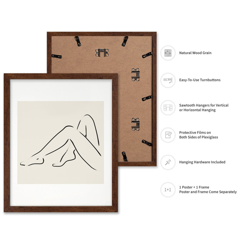Silhouette nue n ° 3, Affiche, Encadrement brun, H 11 po x l 14 po