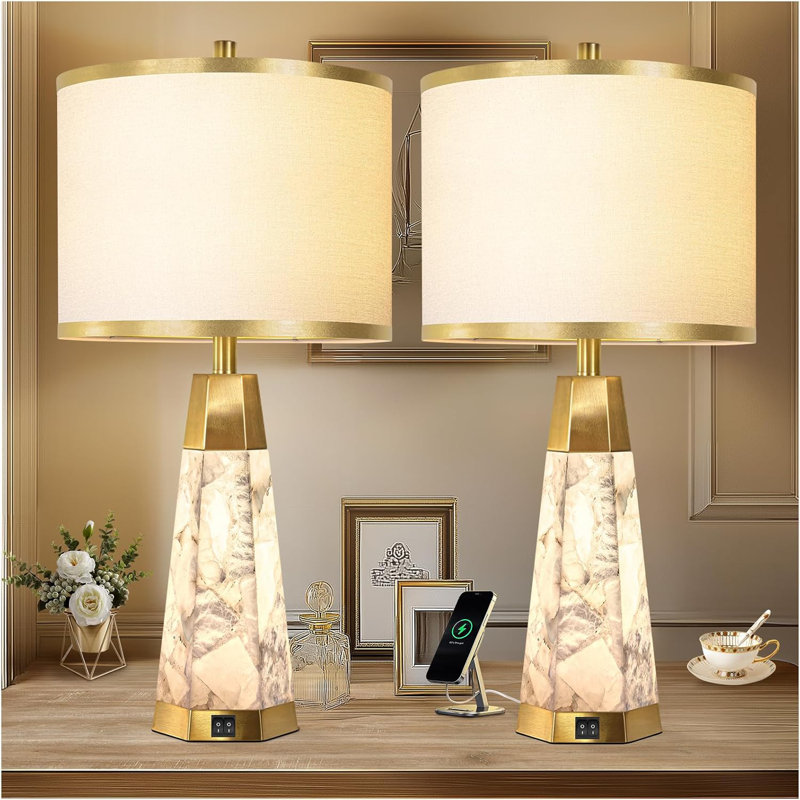 Natural Snowflake Gypsum Table Lamp