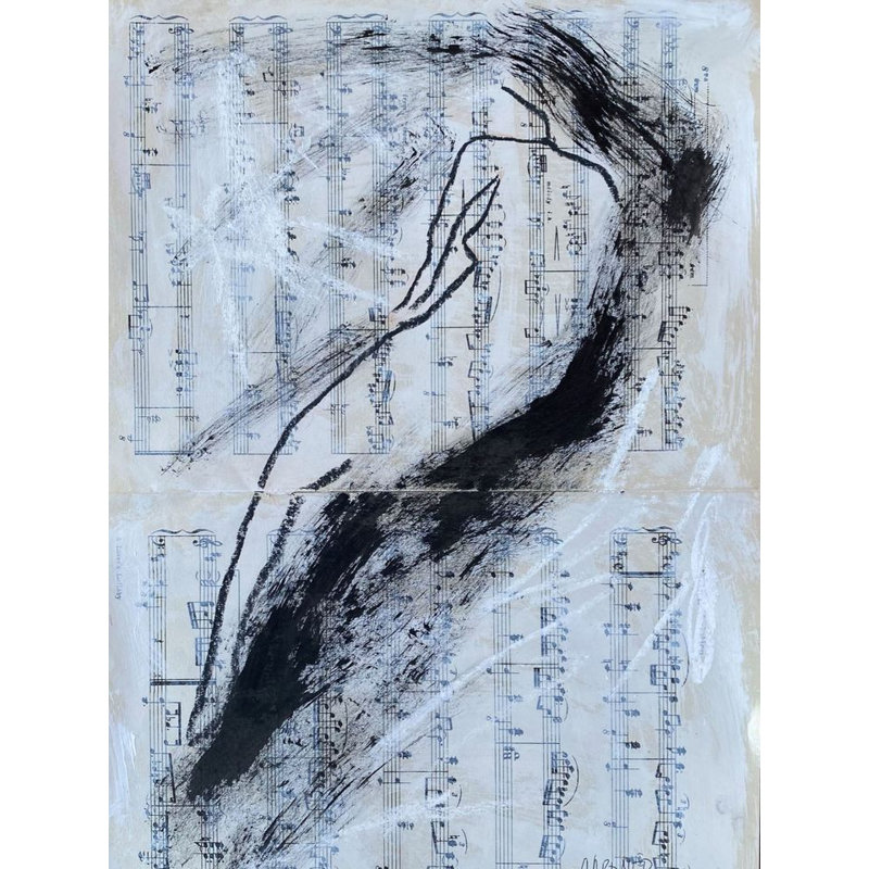 Repose Print by Dina Gardner, Black Framed Canvas, 25" H x 19" W x 2" D