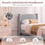 Base de lit Cloud avec tête de lit ronde et pieds cylindriques | Lit plateforme tapissier Soft Boucle, robuste et silencieux, aucun sommier tapissier requis-1883034666-1883034665