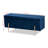 Molto Gold Finished Metal Storage Bench in Navy Blue Upholstery, 17.7'' H X 43.3'' W X 15.7'' D-1246356043