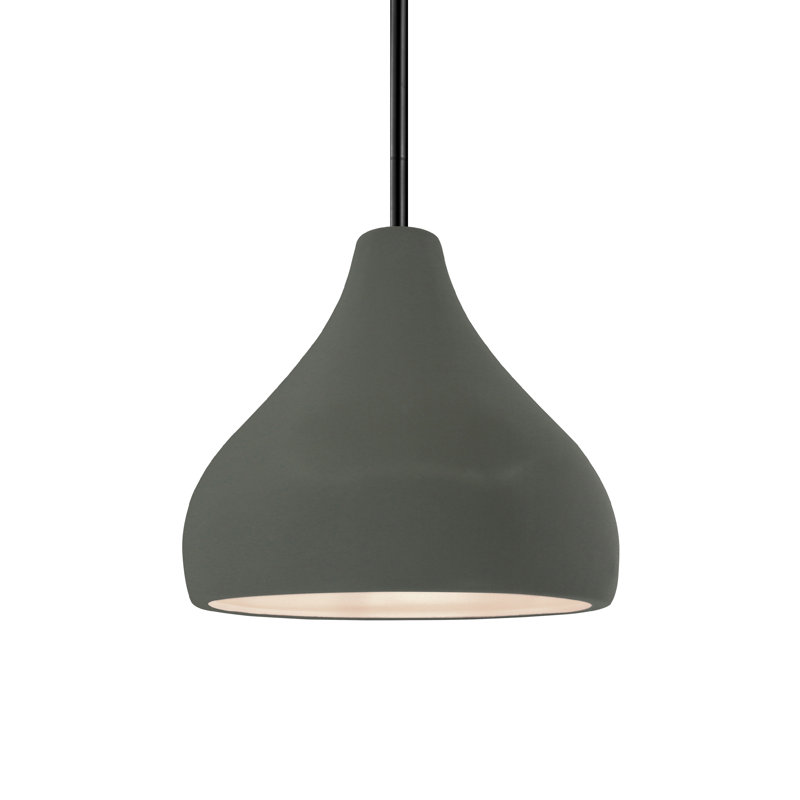 Luminaire suspendu à 1 lumière Meydan, Étain, vert, H 7,25 po x l 8 po x P 8 po, Noir mat