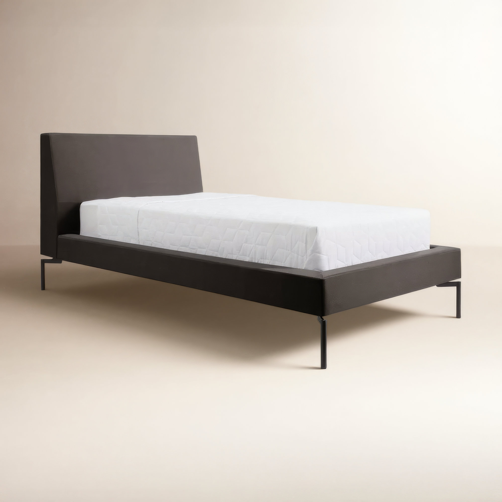 New Standard Upholstered Bed, Twin, Condit Charcoal/Black
