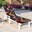  Coussin de patio extérieur d'extérieur 3 po avec drapeau américain à rayures blanches et rouges, étoiles dorées et coussin bleu pour chaise longue