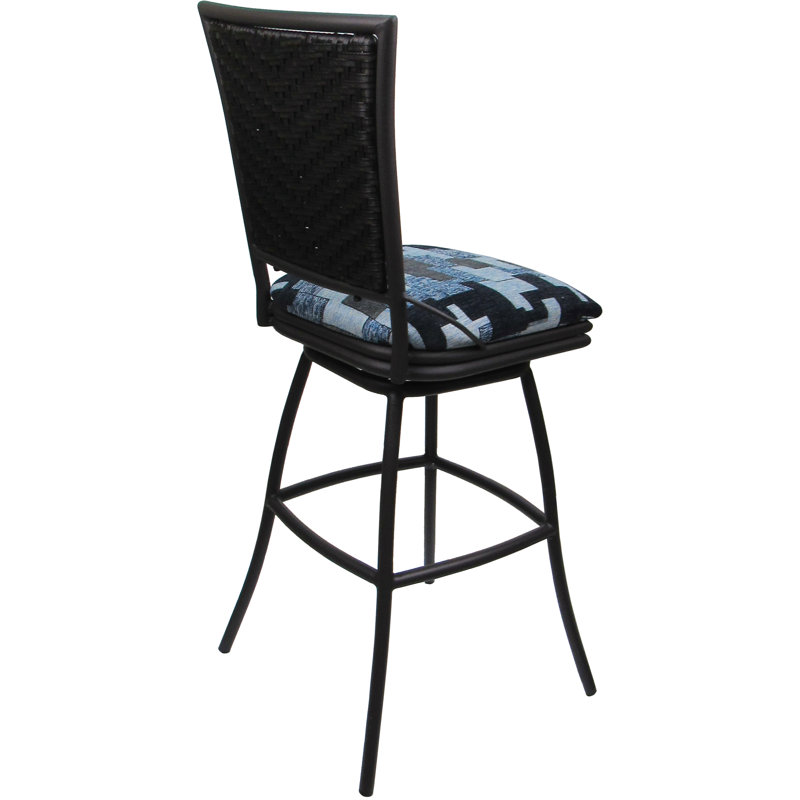 Tabouret de bar d'extérieur d'extérieur 34 po sans accoudoirs, Gris, Marine
