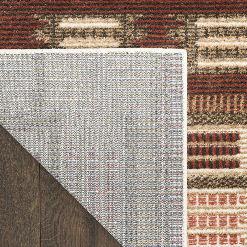 Marilo Rust Modern Indoor Rug, Runner 2' x 6'