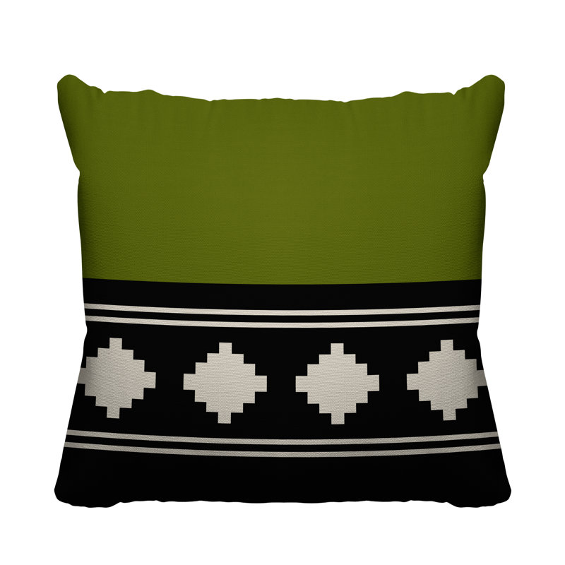 Coussin intérieur / extérieur Ector Southwestern, L 15 po x H 15 po, Chartreuse
