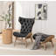Fauteuil à oreilles et repose-pieds Jeyshan-795056319