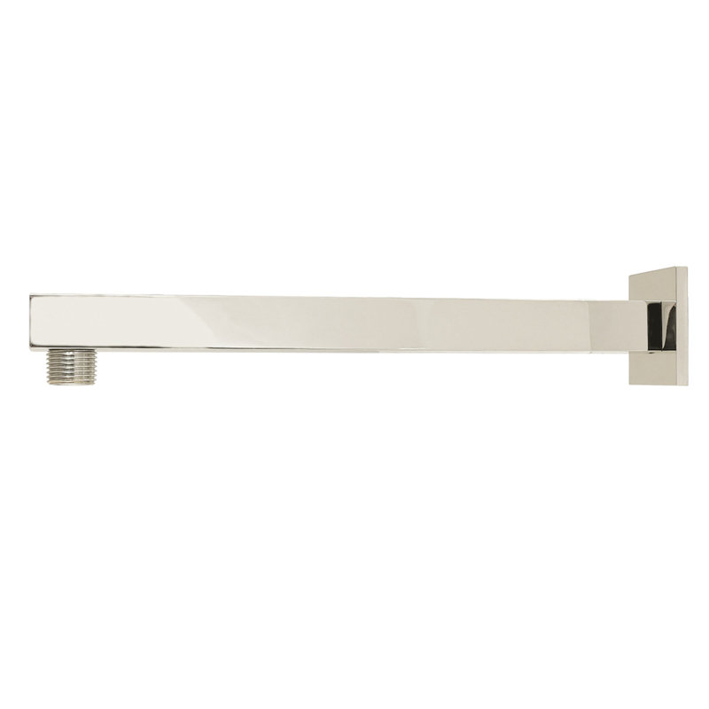Kingston Brass Claremont 10-Inch Shower Arm with Square Flange, Polished Nickel