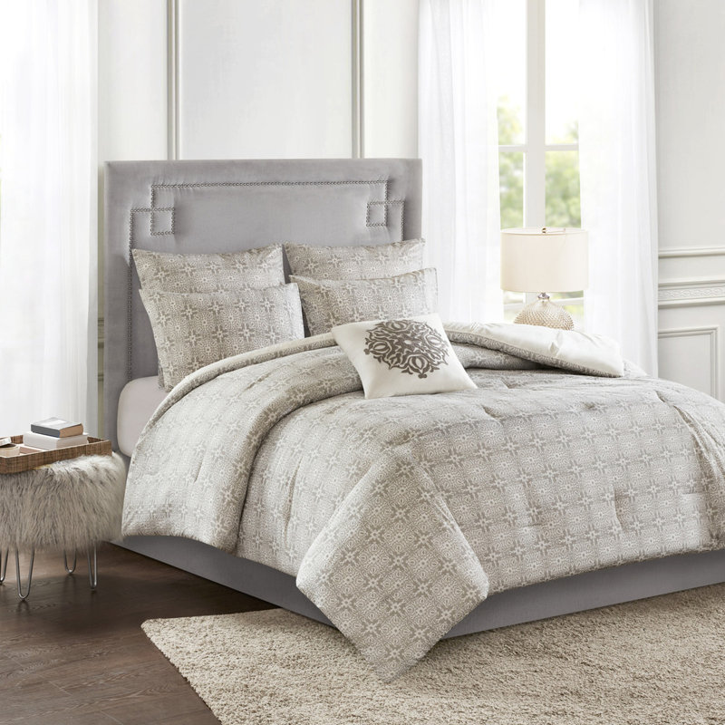 Édredon réversible 6 pièces - Coton double / grand avec literie de broderie sans précédent
