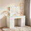 Ensemble de meuble-lavabo avec plateau en verre haute définition, miroir DEL, prise de courant, 13 tiroirs et boutons en cristal-2109629801