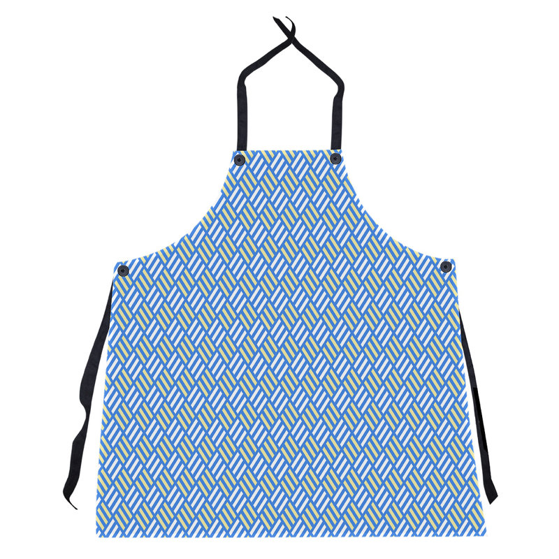 Tablier à carreaux à rayures, Bleu / Jaune