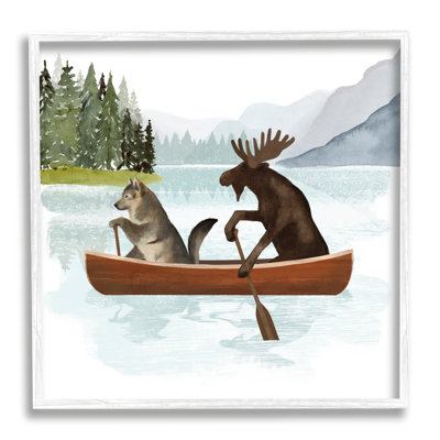 «Animals On Canoe On Wood» par Victoria Barnes, impression
