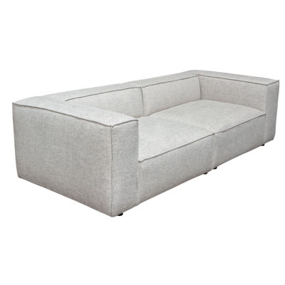 Canapé modulaire Daro 2 pièces, polyester texturé gris orge