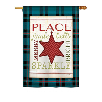 Drapeau intérieur en polyester 40 x 28 po Derun Merry with Brighting Stars Winter Seasonal Impressions