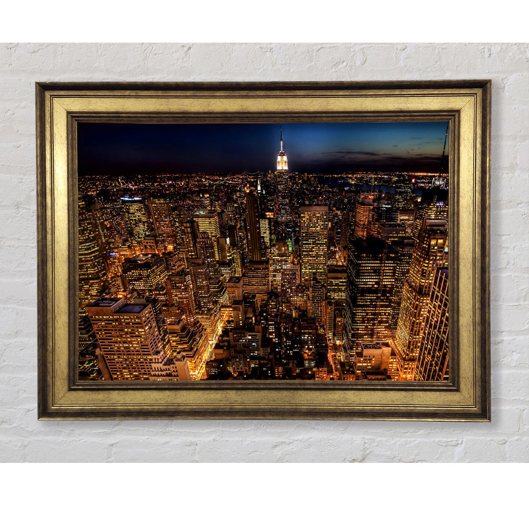 Night Life Glow von Manhattan - Einzelne Bilderrahmen Kunstdrucke